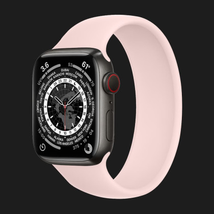 Apple Watch Series 7 41mm Edition Space Black Titanium Case with Solo Loop (Chalk Pink)